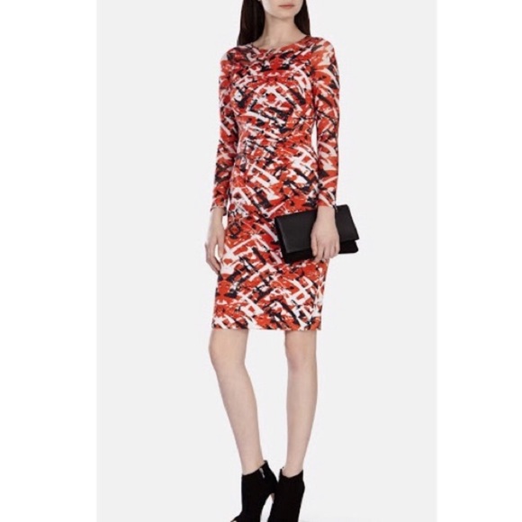 Karen Millen Multi Color Mesh Sleeve Dress